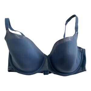 Victoria's Secret Blue Shimmer Underwire Lined Demi Bra Women's Size 38DD